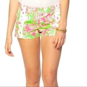 Lilly Pulitzer Liza Hotty Pink Forgot my Trunks Elephant Flower Shorts​